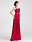  Sheath/ Column One Shoulder Floor-length Chiffon Bridesmaid Dress