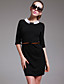  TS Simplicity White Lapel Elastic Dress