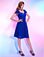 A-line Straps Chiffon Over Stretch Satin Cocktail Dress