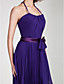  A-line Halter Floor-length Chiffon Bridesmaid Dress