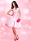  A-line One Shoulder Knee-length Taffeta Cocktail Dress