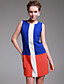  simplicidade ts vestido sem mangas bloco de cor (mais cores)