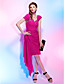  Sheath/Column Off-the-shoulder Knee-length Chiffon Cocktail Dress