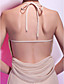  A-line Halter Neck Knee-length Chiffon Cocktail Dress