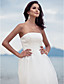  Sheath/Column Strapless Floor-length Organza Wedding Dress