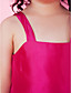  A-line Taffeta Asymmetrical Flower Girl Dress With Straps