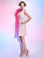  Sheath/Column One Shoulder Short/Mini Chiffon Cocktail Dress