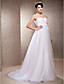  A-line Tulle Wedding Dress With Straps And Sweep/Brush Train