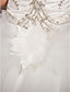 A-line With Straps Chapel Train Satin And Tulle Wedding Dress