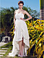  A-line Strapless Asymmetrical Chiffon Wedding Dress