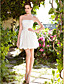  A-line Strapless Short Mini Satin Wedding Dress