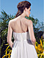  A-line Strapless Asymmetrical Chiffon Wedding Dress