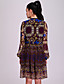  ts tribal puffy mouw chiffon jurk