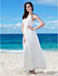  Sheath/Column V-neck Floor-length Chiffon Wedding Dress