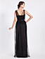  Sheath/Column Floor-length Tulle And Satin Bridesmaid Dress With Straps
