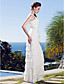  Sheath/Column Straps Floor-length Chiffon Wedding Dress