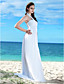  Sheath/Column Halter Neckline Floor-length Chiffon Wedding Dress
