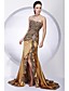 Trumpet/Mermaid Strapless Sweep/Brush Train Chiffon And Charmeuse Evening Dress