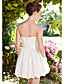  A-line Strapless Short Mini Satin Wedding Dress