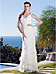  Sheath/Column Straps Floor-length Chiffon Wedding Dress