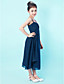  a-linje spaghetti rem te-lengde chiffon junior brudepike kjole