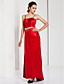  Sheath/ Column Spaghetti Straps Floor-length Charmeuse Chiffon Evening Dress