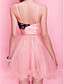  A-line Spaghetti Straps Short / Mini Taffeta Tulle Cocktail Dress