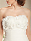  Ball Gown Strapless Sweep/Brush Train Organza Wedding Dress
