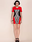  TS Color Block Lace Stitched Dress