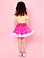  fucsia, falda de corte de cinta de gasa con forro de niña