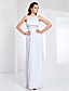  Sheath/Column Jewel Neck Floor-length Chiffon Evening Dress