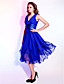  A-line V-neck Knee-length Chiffon Cocktail Dress