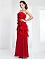  Sheath/Column Spaghetti Strap Chiffon And Lace Evening Dress