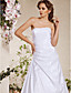 uma linha strapless do assoalho-comprimento vestido de noiva de tule charmosa