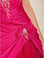  A-line Spaghetti Straps  Floor-length Taffeta  Tulle Evening Dress