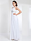  Sheath/Column Jewel Neck Floor-length Chiffon Evening Dress