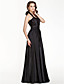 Sheath/Column Halter Floor-length Stretch Satin Bridesmaid Dress