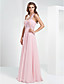  A-line One Shoulder Sweetheart Floor-length Chiffon Evening Dress