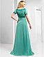  A-line Scoop Floor-length Chiffon And Stretch Satin Evening Dress