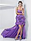  Ball Gown Sweetheart Asymmetrical Taffeta Evening Dress With Sweep/Brush Train