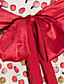  TS Ruched V-neck Cherry Printed Dress with Waist Belt