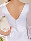  Trumpet/Mermaid V-neck Chapel Train Satin Lace Weeding Dress