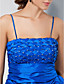  espaguete vestido de baile Correias curto / mini vestido de cocktail de tafetá com alças removíveis