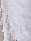  uma linha de trem tribunal strapless assimétrica organza vestido de capina