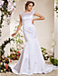  Trumpet/Mermaid Bateau Chapel Train Satin Weeding Dress