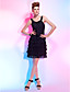  A-line Scoop Short/ Mini Chiffon Cocktail Dress