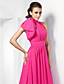  A-line High Neck Chiffon Evening Dress With Court Train inspired by Emma Stone at the 84th Oscar