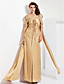  Sheath/ Column Straps Floor-length Charmeuse Evening Dress
