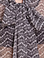  TS Lace Print Chiffon Bow Lantern Sleeve Blouse Shirt
