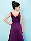  Fantastic A-line V-neck Floor-length Satin Junior Bridesmaid Dress